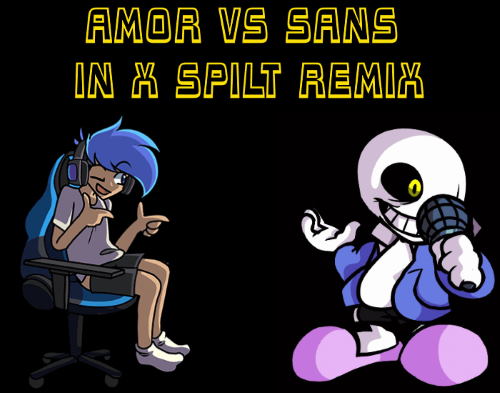 Friday Night Funkin: Amor vs Sans in X Spilt Remix Mod